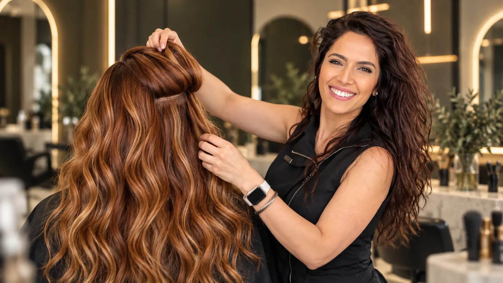 Nasrin working with dimensional copper extensions