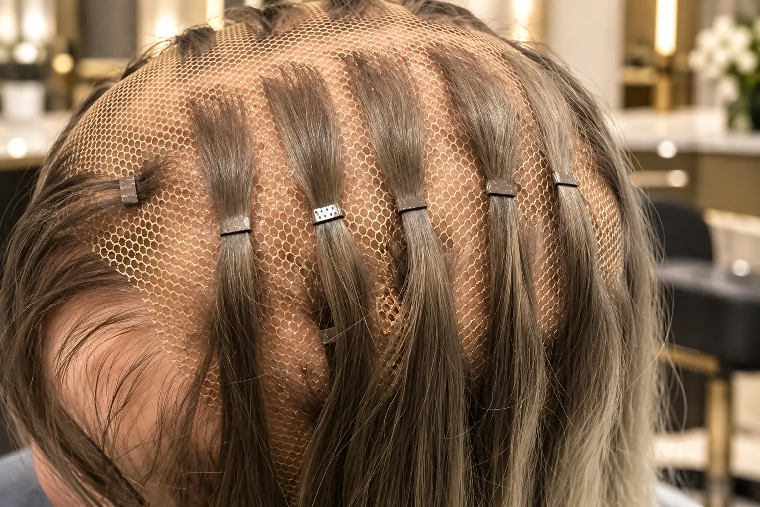 Breathable mesh integration hair system